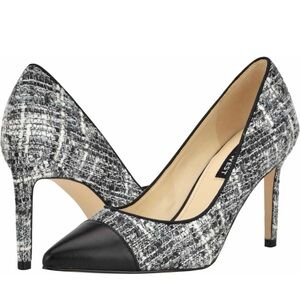 Nine West Edna Pump Black & White Tweed Sz 7.5M NIB